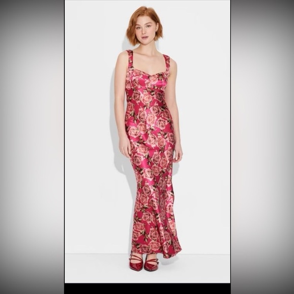 wild fable Dresses & Skirts - Wild Fable Rose Print Maxi Dress – Size L (NWT)